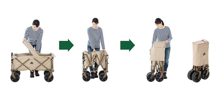 ワンタッチ開閉で組立ても撤収もラクラク！<br>組立てやすいワンタッチ開閉。コンパクトな収納状態で保管場所も取りません。